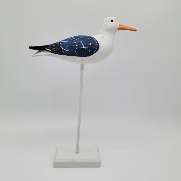 Set of 3 Wooden Sea Gull Statues Decor - Picture 4 of 11